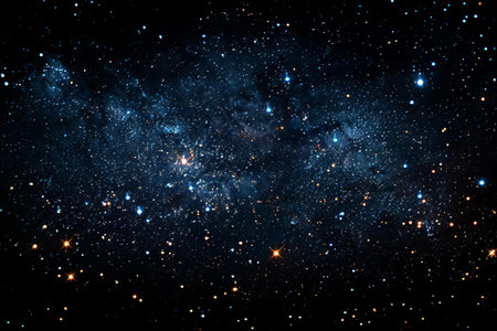 Stars of a planet and galaxy in a free space Elements of this image furnished by NASA