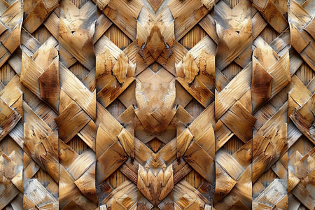 Wooden texture with natural patterns. Bamboo background. Wood texture
