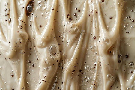 close up of chocolate cream texture as a background, sweet food conceptの写真素材