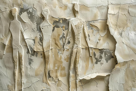 Old wall with peeling paint. Abstract background and texture for design.の写真素材