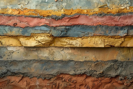 Colorful background of old weathered wall with peeling paint.の写真素材