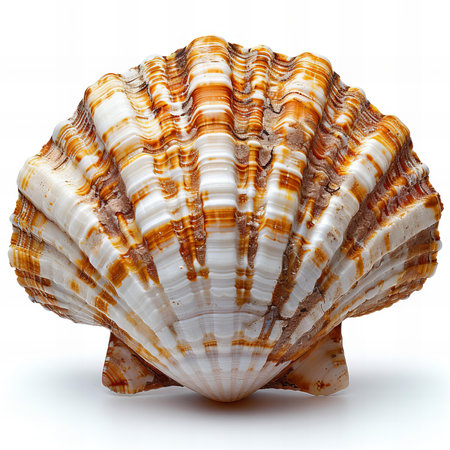 Seashell isolated on white background. Clipping path included.