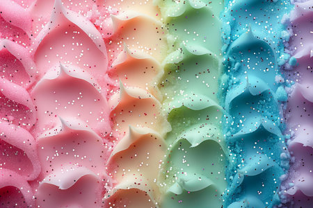 Colorful ice cream background. Close up of colorful ice cream textureの写真素材