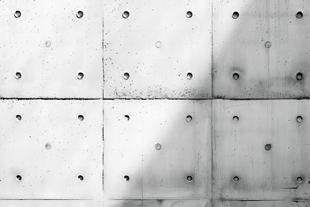 Metal wall with rivets in black and white. Abstract background for design.