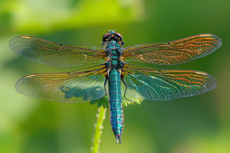 Close-up of a blue dragonfly (Sympetrum vulgatum)の写真素材