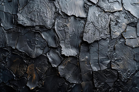 Black abstract background. Texture of black wall with cracks and scratches.