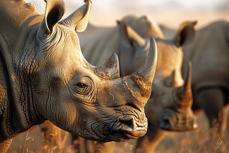 White Rhinoceros in the Etosha National Park, Namibiaの写真素材