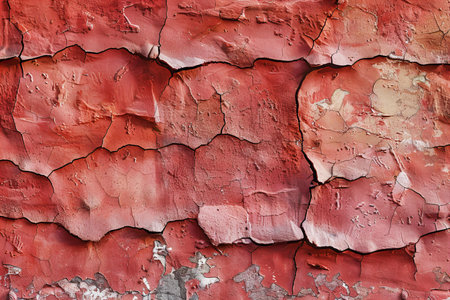 Texture of old rustic wall covered with red stucco. Abstract background for design.の写真素材