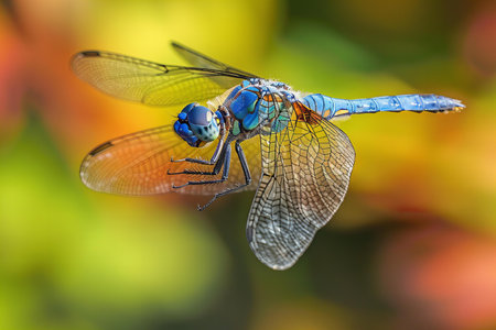 Blue dragonfly (Sympetrum vulgare) on nature background