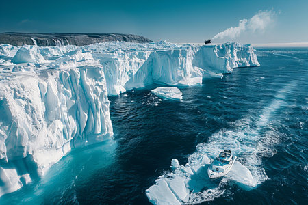 Antarctic icebergs in Ilulissat icefjord, Greenland