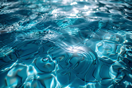 abstract background of ripples in the blue water of a swimming pool