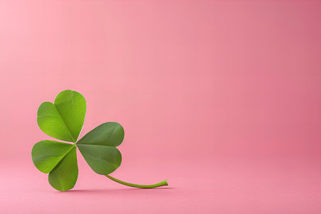 Clover leaf on pink background. St. Patrick's day conceptの写真素材