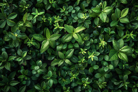 Green leaves background. Top view of fresh green leaves. Nature background.