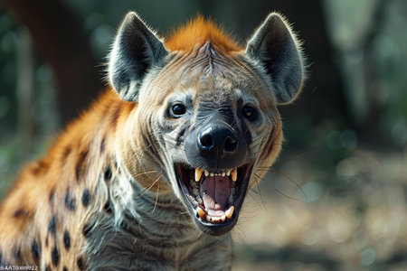 Spotted hyena (Crocuta crocuta) portraitの写真素材