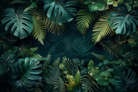 Tropical green leaves background, nature and environment concept design.の写真素材