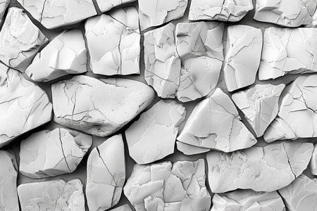 Cracked white stone wall texture. Abstract background and texture for design.の写真素材