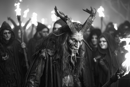 People take part in the procession  in the Holy Week in Milan.の写真素材