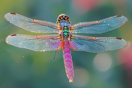 Beautiful dragonfly in the nature. Close-up photo.の写真素材