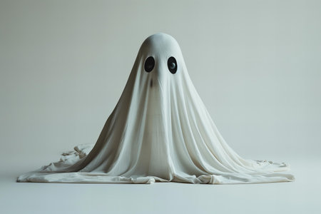 Ghost on white background. Halloween concept. 3D Rendering.