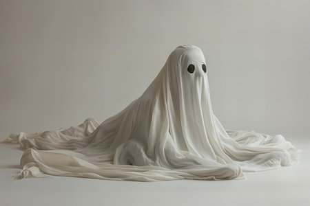 ghost on white background, halloween concept, halloween
