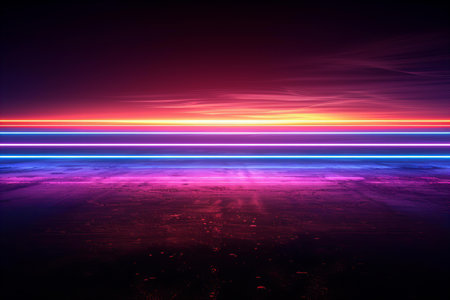 abstract background with a glowing lines in the dark, 3d render
