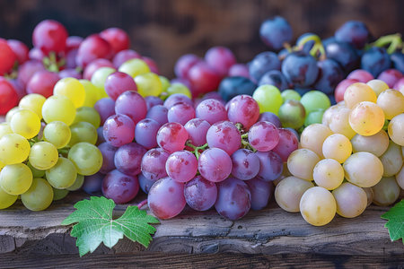 Ripe grapes on a wooden background. Selective focus. nature.