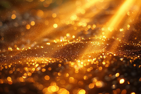 golden glitter vintage lights background. gold and black. de-focusedの写真素材