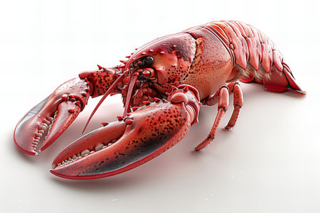 Lobster isolated on white background. 3d render illustration.の写真素材