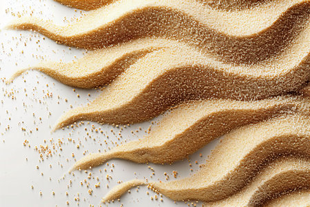 Close-up of sesame seeds on white background, top view