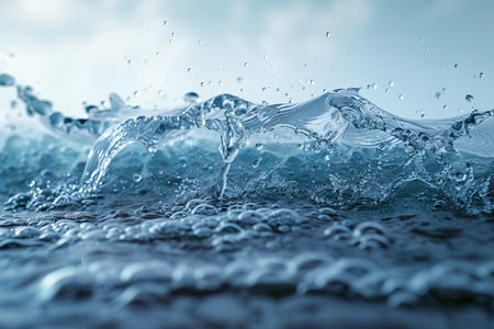 splashes of water on a dark blue background. close-up