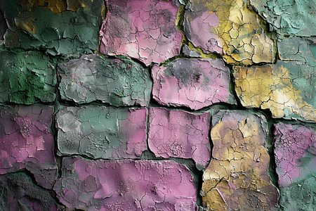 Old brick wall with cracked paint. Abstract background and texture for design.