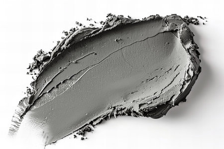 smear paint of cosmetic products on a white background close-upの写真素材