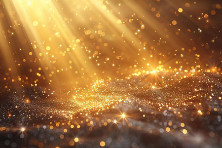 glitter vintage lights background. gold and black. de-focusedの写真素材