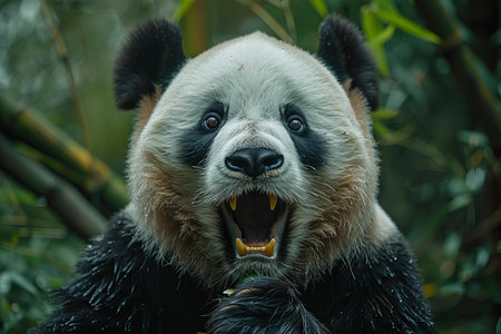 Giant panda bear (Ailuropoda melanoleuca)の写真素材