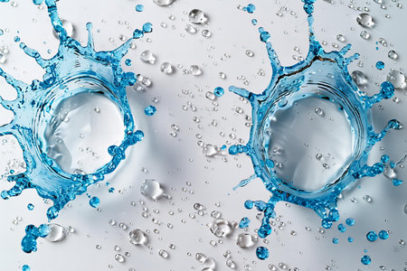 Splash of water on a white background. 3d rendering.の写真素材