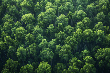 Aerial view of green forest. Top view of the forest.