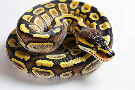 Reticulated python (Python reticulatus) isolated on white background