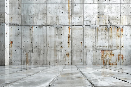 Grungy concrete wall and floor as background. 3d renderingの写真素材
