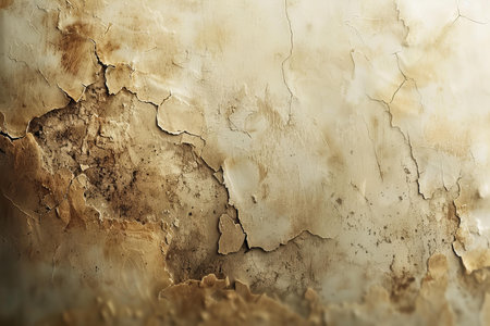Texture of old rustic wall covered with yellow stucco. Abstract background for design.