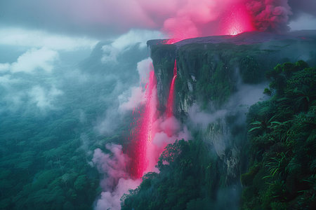 Volcanic eruption of Mount Bromo, East Java, Indonesia