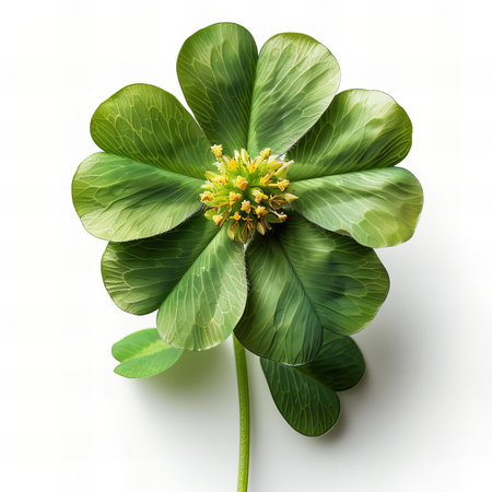 Clover isolated on white background. Clipping path included. 3D illustration.