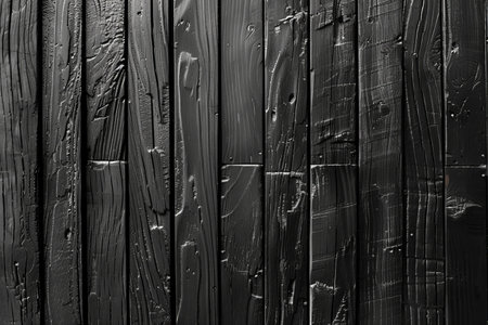 Black painted wooden wall. Abstract background. Black and white photo.の写真素材