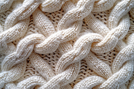 White knitted background. Knitted texture. Close-up.
