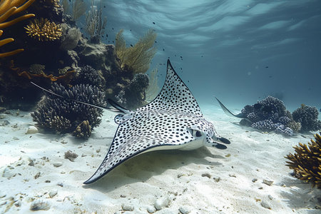 Stingray on a coral reef in the Red Sea, Egypt