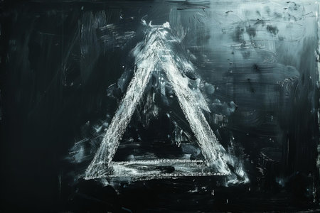Alphabet written with chalk on a blackboard. Letter A.