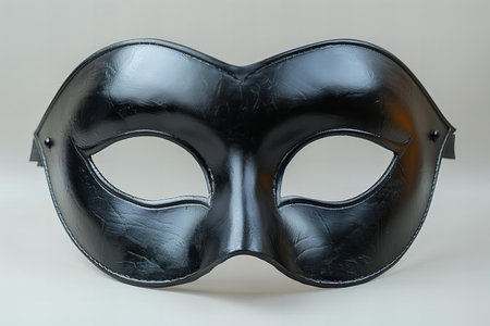 Black carnival mask on a white background. Close-up.の写真素材