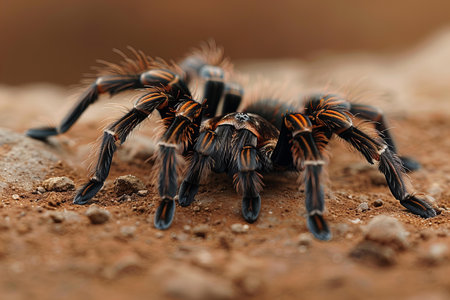 Close up of a tarantula spider (Brachypelma boehmei)の写真素材
