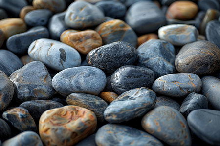 Pebbles on the beach, close-up, selective focus