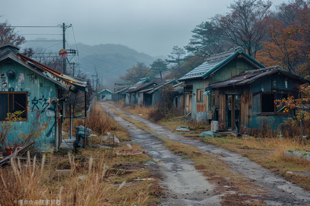 Old wooden houses in a village in the countryside of south korea.