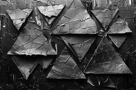 Abstract background of cracked paint on a wall. Black and white.